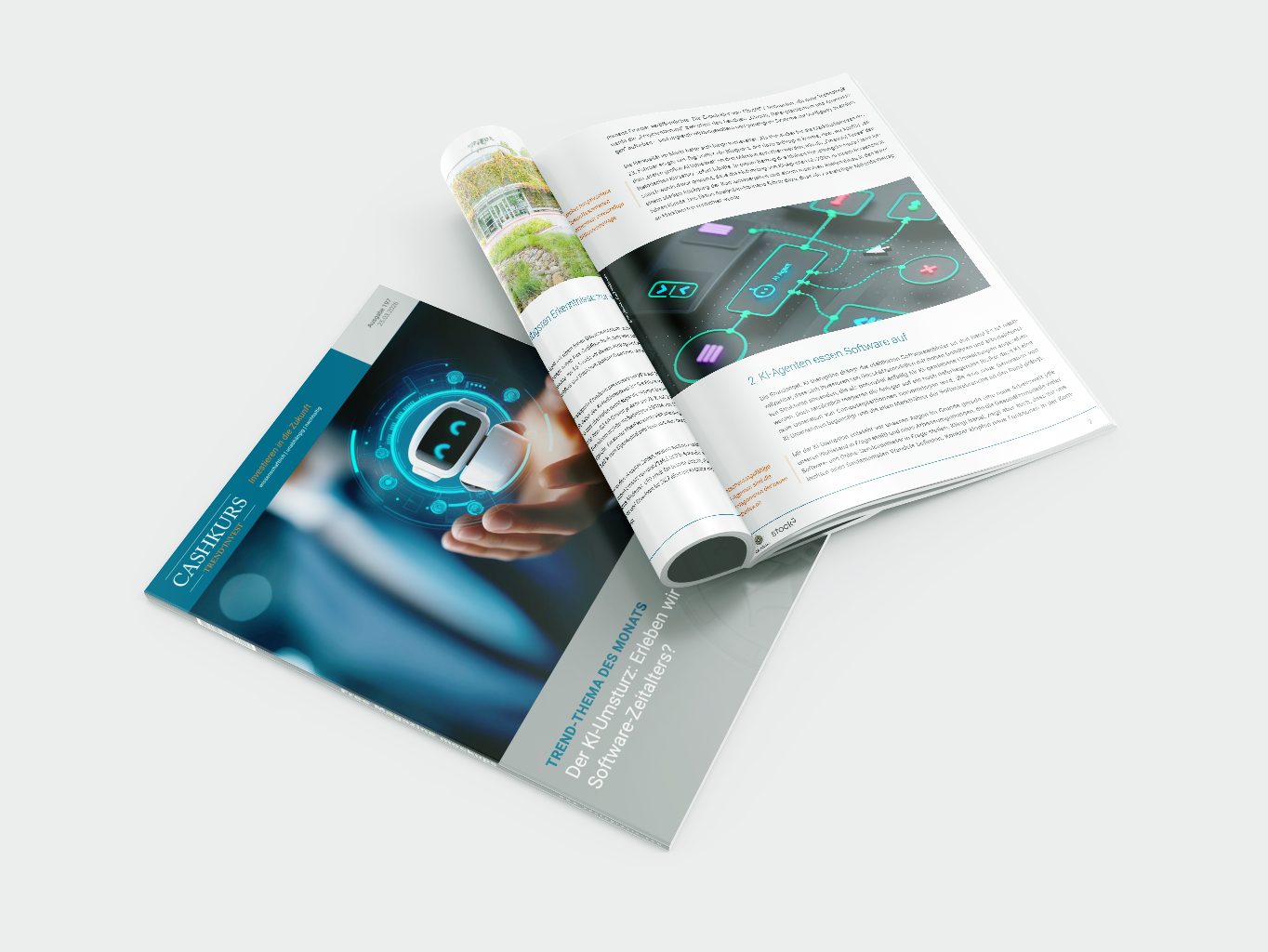 Cashkurs – aufgeschlagenes Magazin zum Thema KI